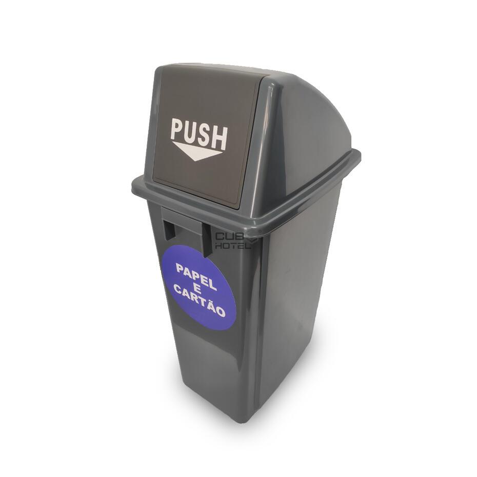 Balde Ecoponto Papel/Cartão Com Tampa Basculante 60L